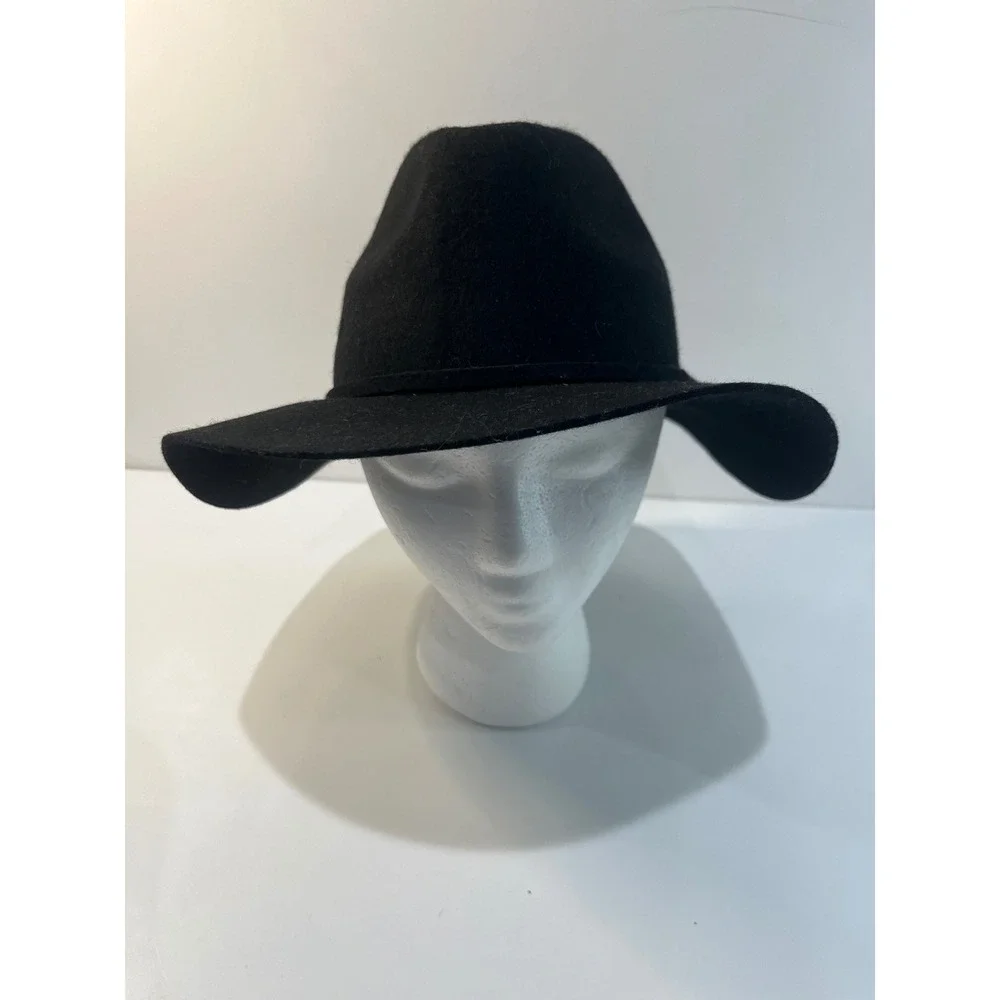 New J.Crew 100% Wool Black Hat Medium/Large Womens Boho Classic Style Floppy